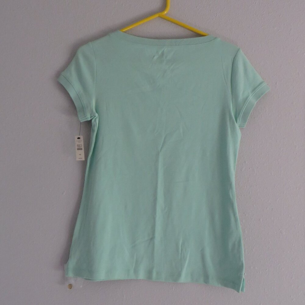 NWT Talbots women stretch weekend tee shirt size MP green - Picture 2 of 7
